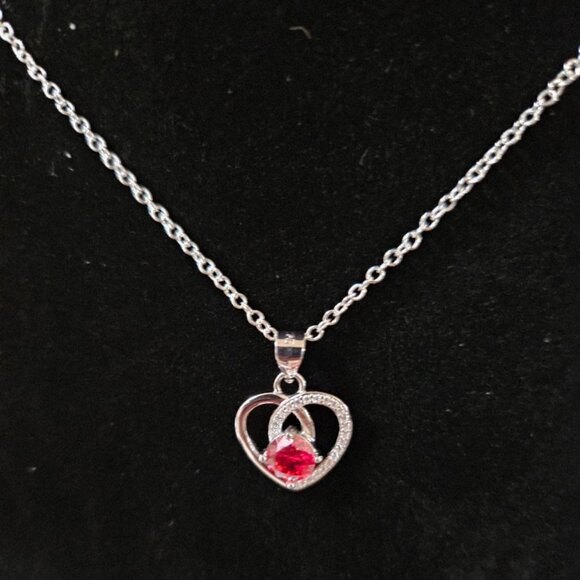 Moissanite Jewelry - Moissanite Round Heart Necklace